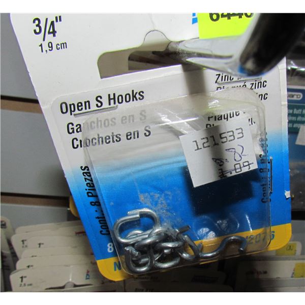 LOT OF OPEN S HOOKS