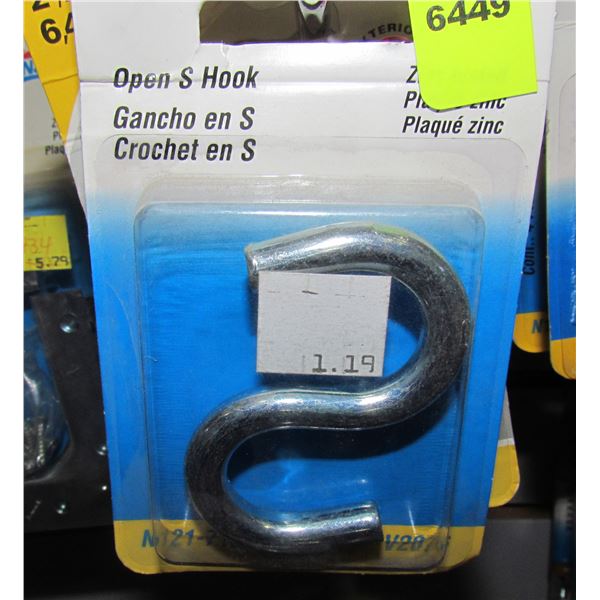 LOT OF OPEN S HOOKS