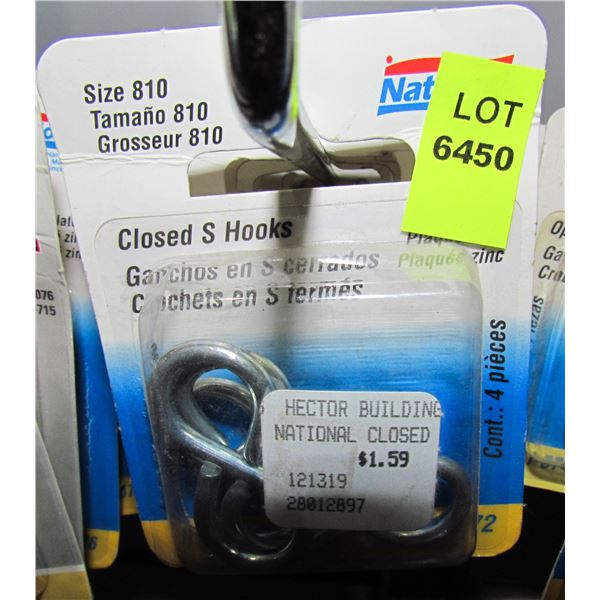 LOT OF CLOSED S HOOKS