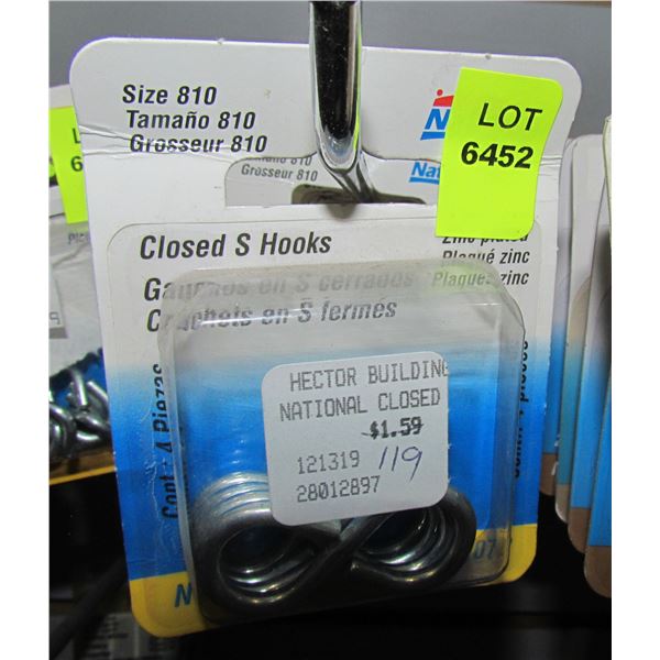 LOT OF CLOSED S HOOKS