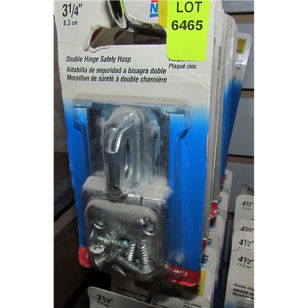 LOT OF DOUBLE HINGE SAFETY HASPS
