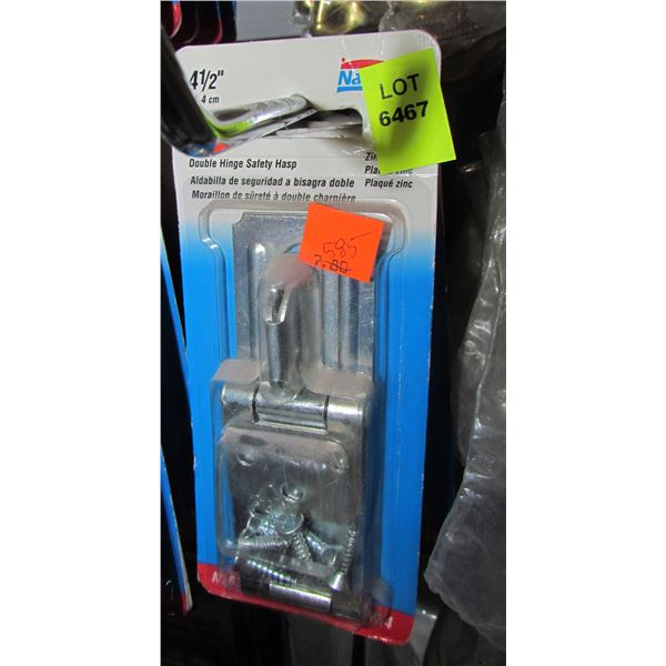 LOT OF DOUBLE HINGE SAFETY HASPS
