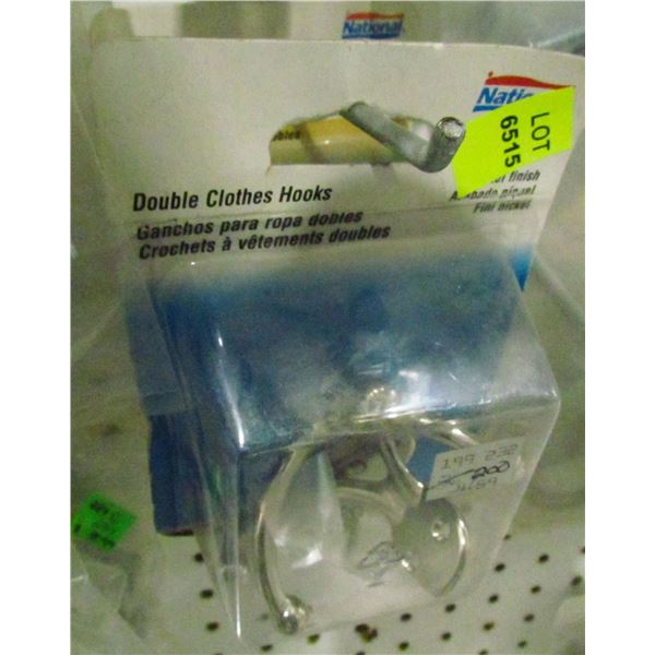 LOT OF DOUBLE CLOTHES HOOKS