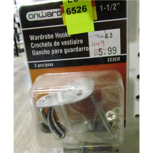 LOT OF WARDROBE HOOKS
