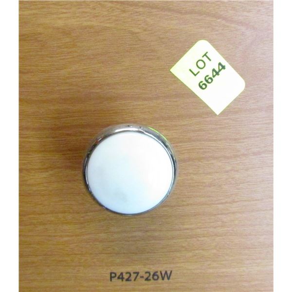 CHROME KNOB WHITE CENTER