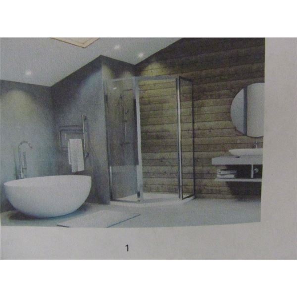 NEOANGLE SHOWER GLASS ABSCURE 36'