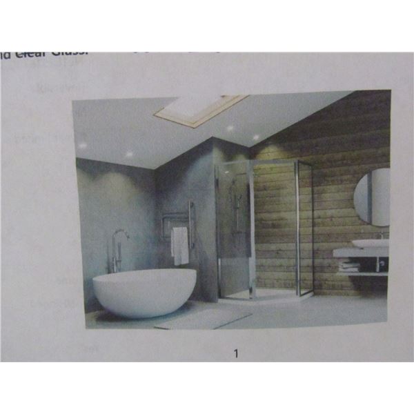 NEOANGLE SHOWER GLASS ABSCURE 36'