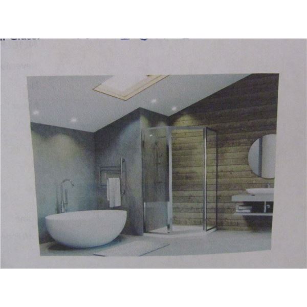 NEOANGLE SHOWER GLASS ABSCURE 36'