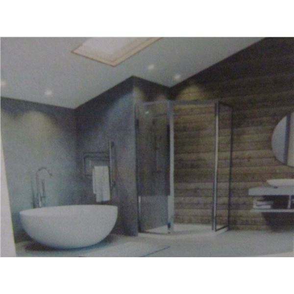 NEOANGLE SHOWER GLASS ABSCURE 36'