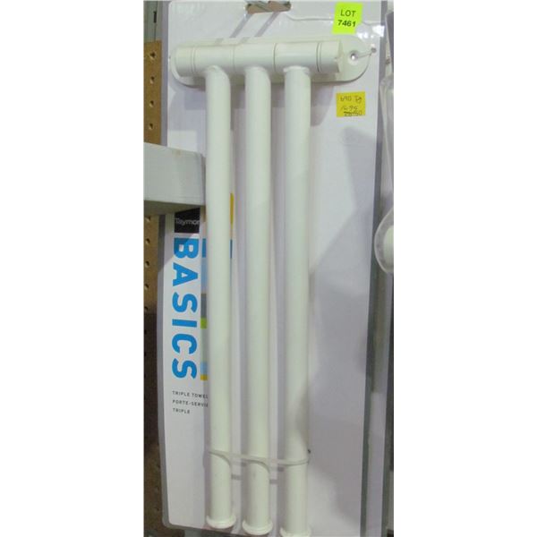 TRIPLE TOWEL BAR WHITE