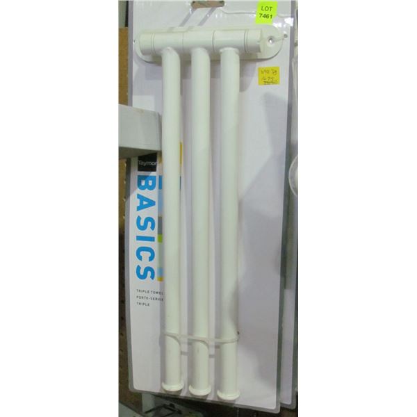 TRIPLE TOWEL BAR WHITE