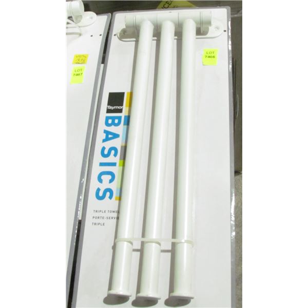 TRIPLE TOWEL BAR WHITE