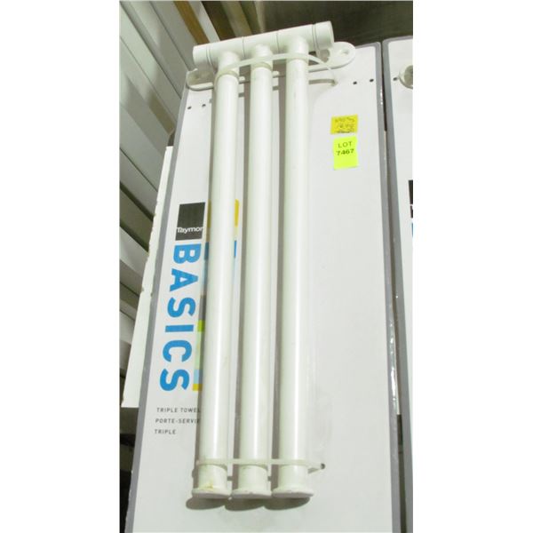 TRIPLE TOWEL BAR WHITE