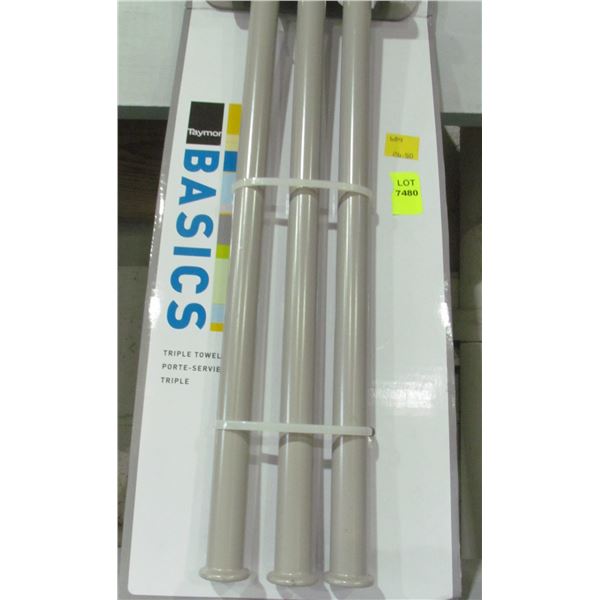 GREY TRIPLE TOWEL BAR