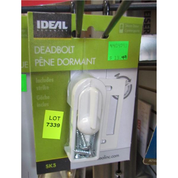 WHITE SCREEN DOOR DEAD BOLT