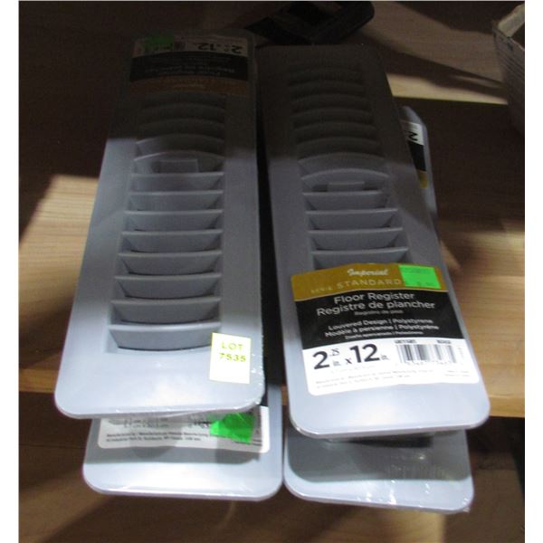 4  2X12 GREY FLOOR REISTERS