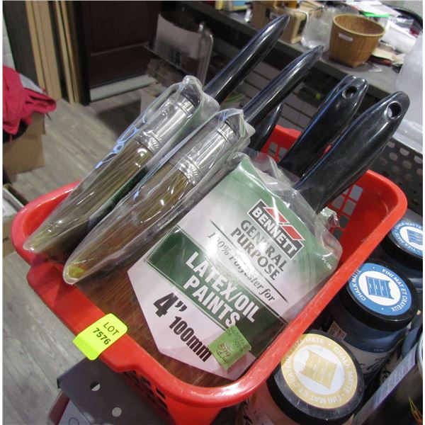 LOT OF 4" PAINT BRUSHES