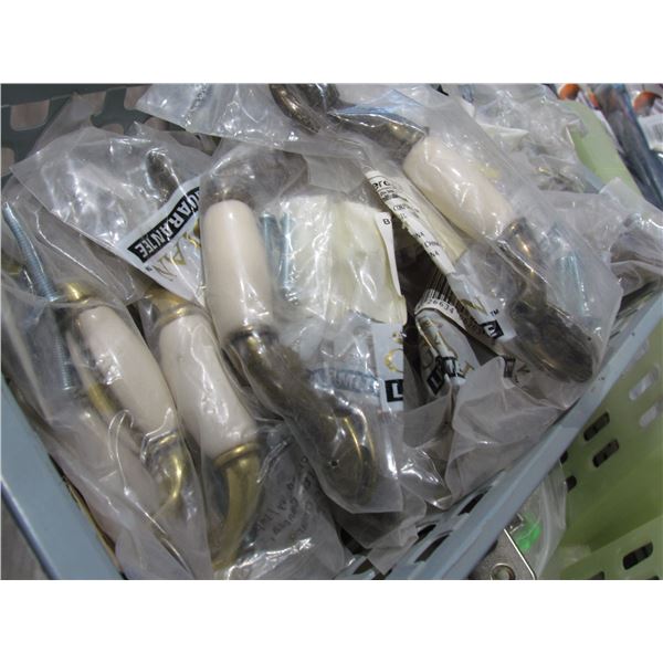 ANTIQUE BRASS AND BONE 3" PULLS