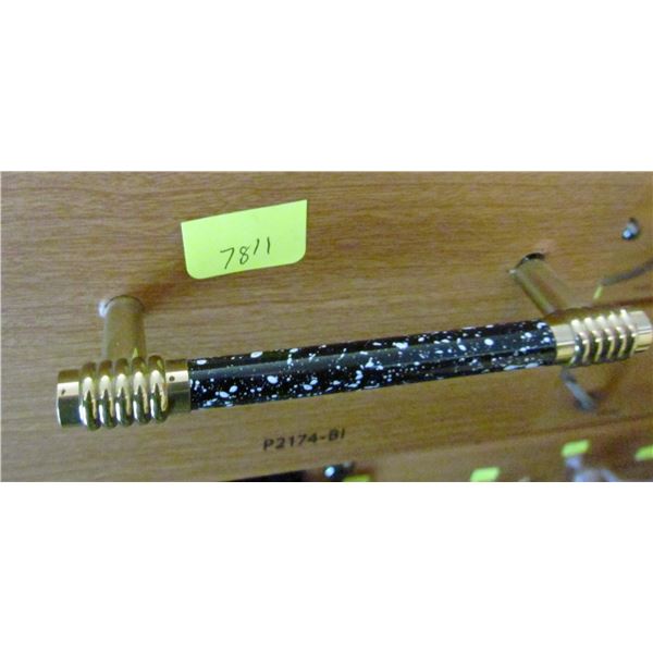 SPECKLED BLACK AND BRASS CABINET PULLS
