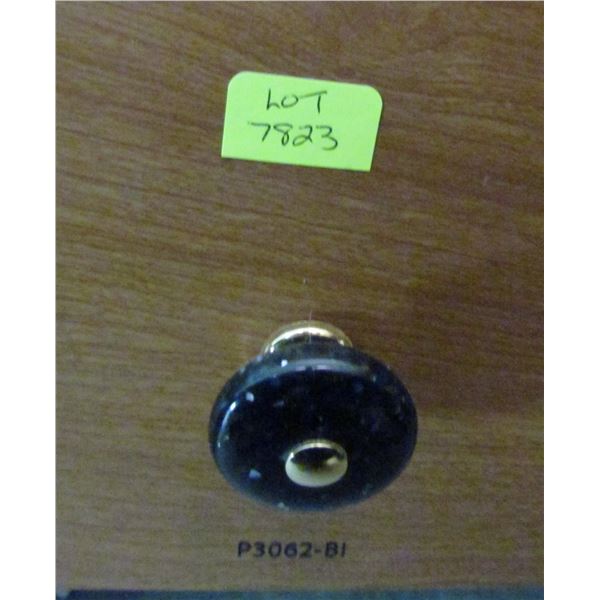 BLACK SPECKLED KNOBS WITH BRASS CENTER