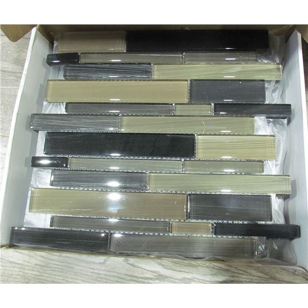 GLASS TILE ROCK BOX OF ELEVEN