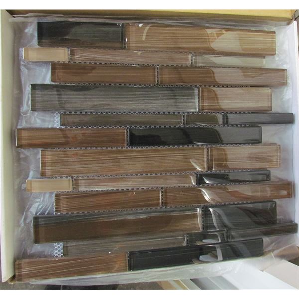 GLASS TILE EARTH BOX OF ELEVEN