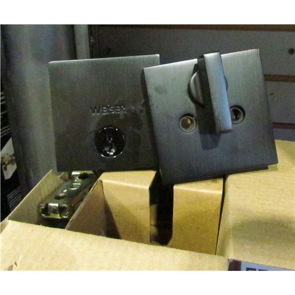 WEISER DEAD BOLT VENETIAN BRONZE KEY#393429