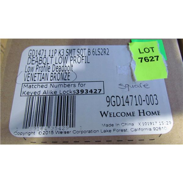WEISER DEAD BOLT VENETIAN BRONZE KEY#393427