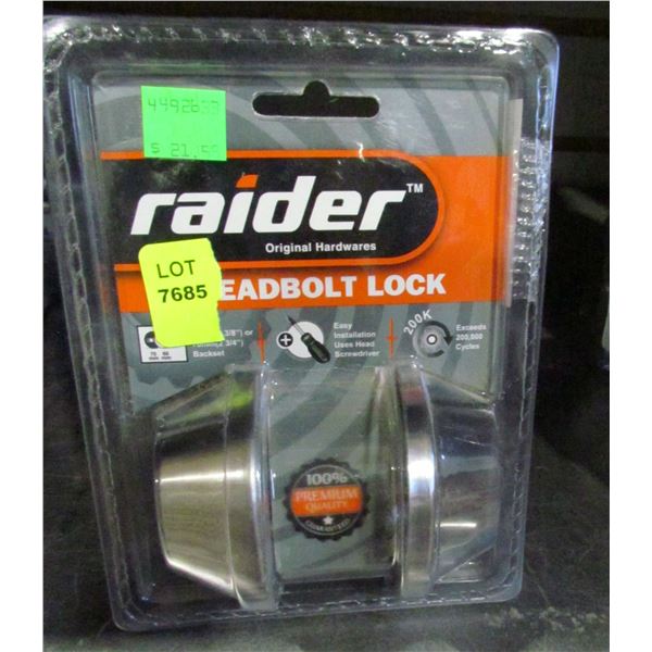 RAIDER SATIN NICKEL DEAD BOLT