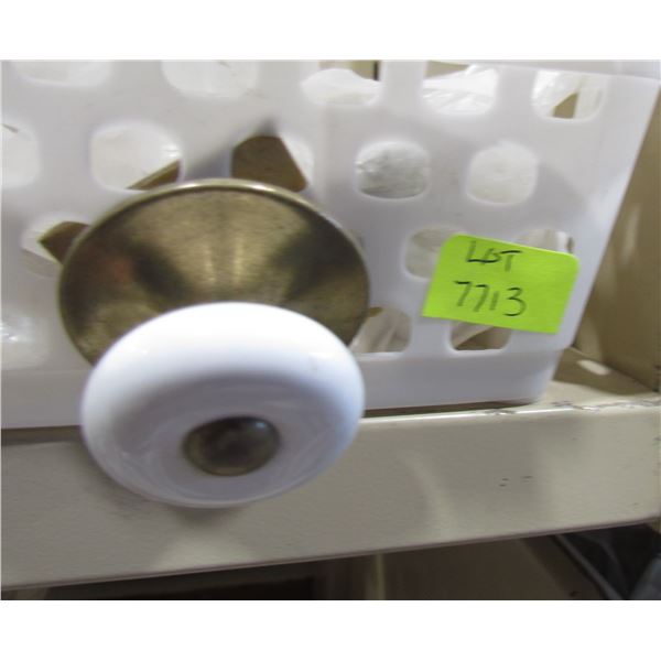 WHITE WITH ANTIQUE BRASS KNOBS