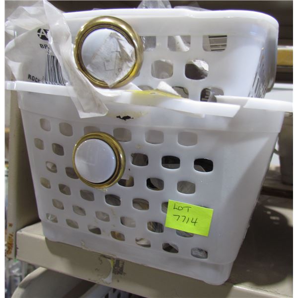 WHITE WITH BRASS KNOBS