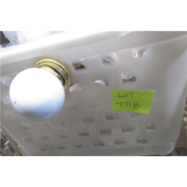 WHITE AND BRASS BALL KNOB