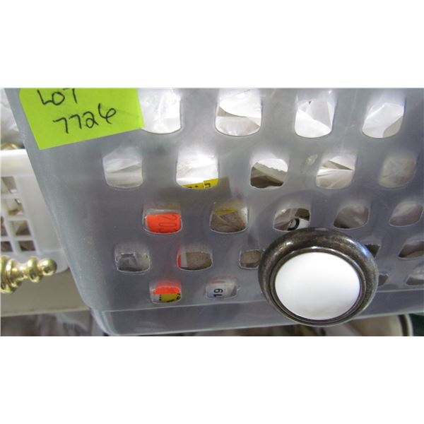 WHITE WITH OAK ANTIQUE BRASS KNOBS