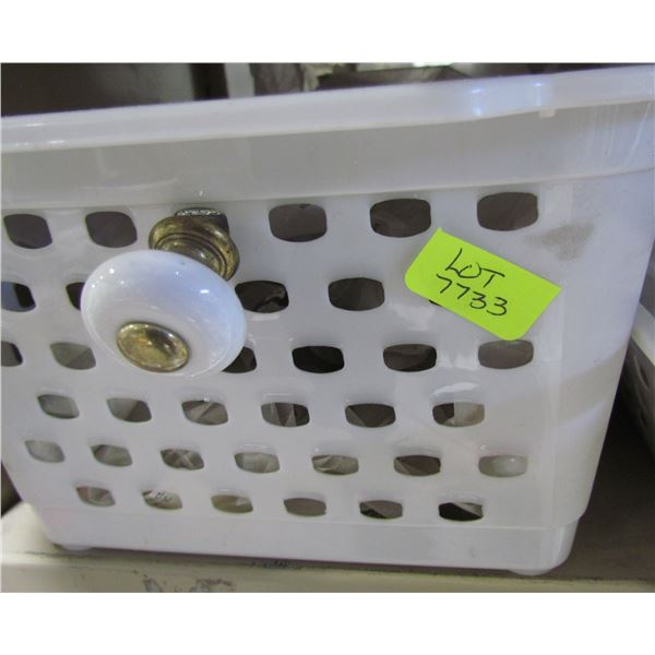 WHITE WITH BRASS SMALLER KNOB