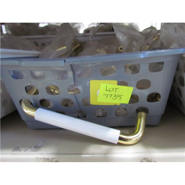 WHITE WITH BRASS PULLS 3 3/4