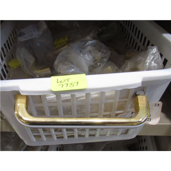 WHITE WITH BRASS PULLS 3 3/4