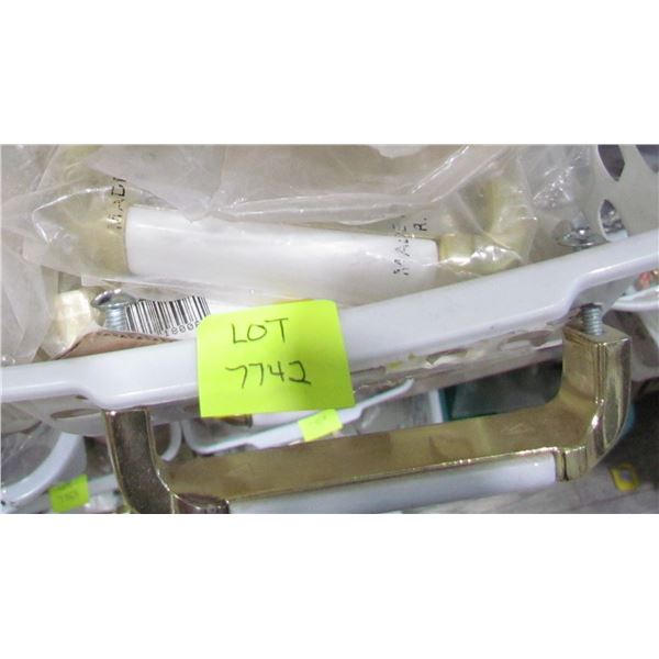 WHITE WITH BRASS PULLS 3 3/4