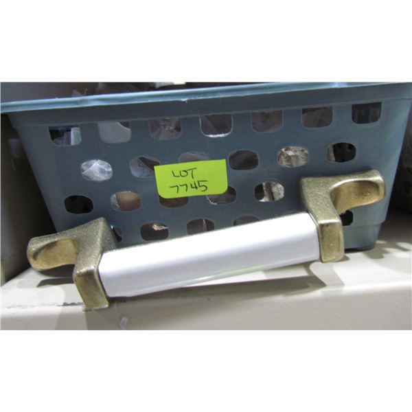 WHITE WITH ANTIQUE BRASS PULLS 3"