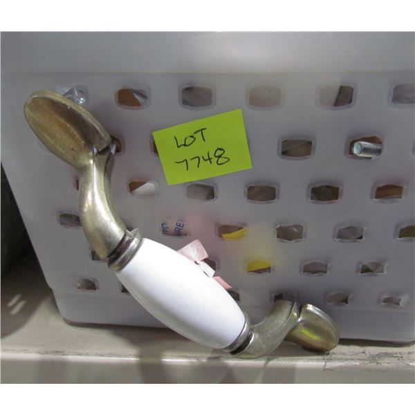 WHITE WITH ANTIQUE BRASS PULLS 3"