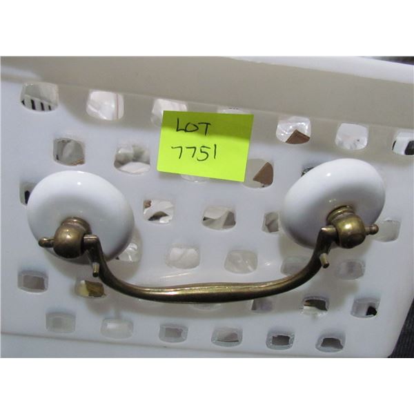 WHITE WITH BRASS BAIL PULLS