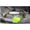 Image 1 : 3" WHITE PORCELAIN/ANTIQUE BRASS PULLS