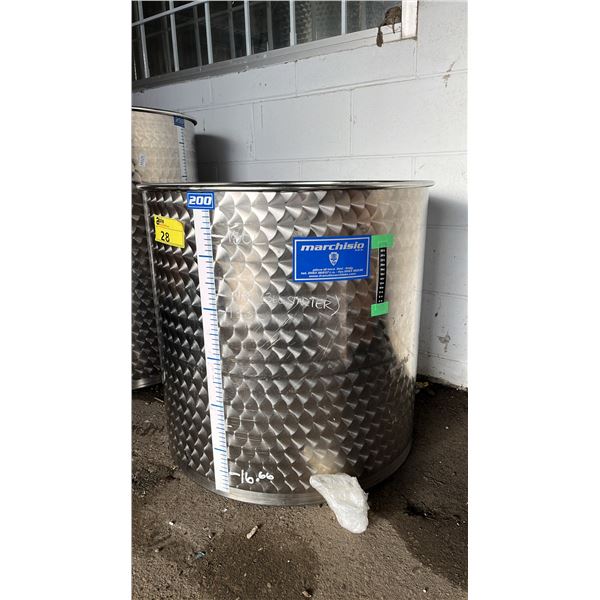 MARCHISIO 200 STAINLESS STEEL FERMENTATION TANK 26.5" X 25.5"