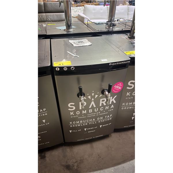 DANBY PORTABLE 2-TAP FRONT KEGERATOR WITH CONTENTS - CAN BE CONVERTED TO 2-TAP TOWER