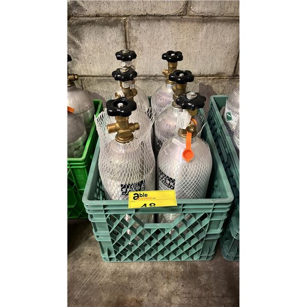 (6) CARALINA CYLINDERS ALUMINUM LIQUEFIED GAS CYLINDERS 17.5"H
