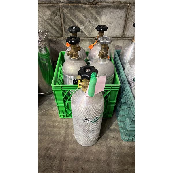 (5) CARALINA CYLINDERS ALUMINUM LIQUEFIED GAS CYLINDERS 17.5"H