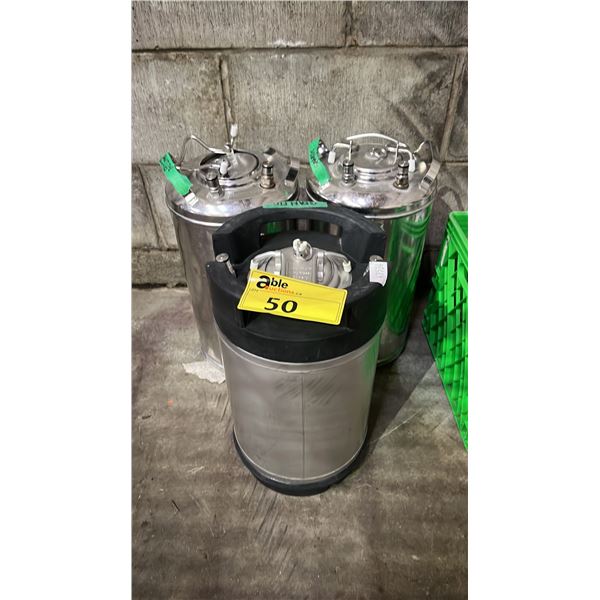 NSF K1109(2) 3 GALLON KEG & (2) STAINLESS STEEL 3 GALLON KEGS