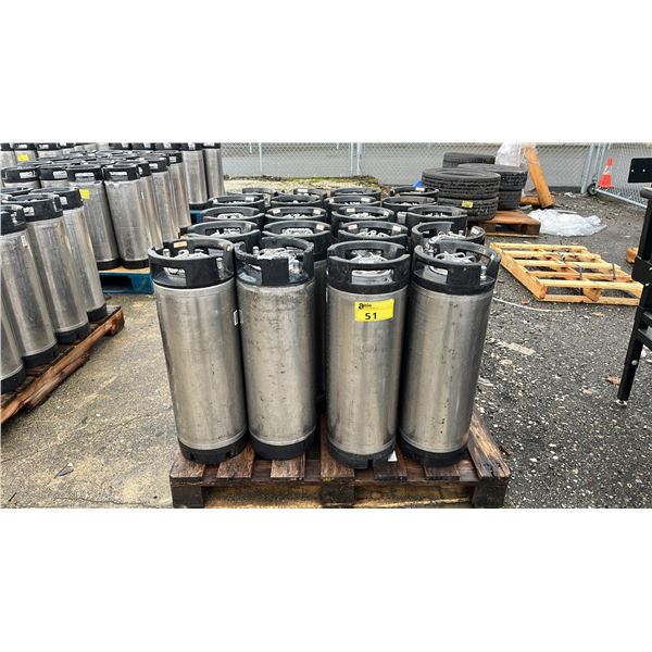 PALLET OF 20 CORNELIUS SUPER CHAMPION 5 GAL 19L 130PSI BALL-LOCK KEGS