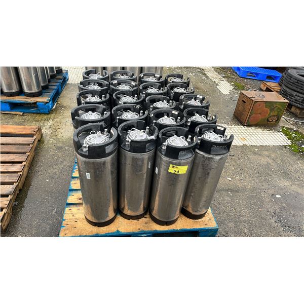 PALLET OF 20 CORNELIUS SUPER CHAMPION 5 GAL 19L 130PSI BALL-LOCK KEGS