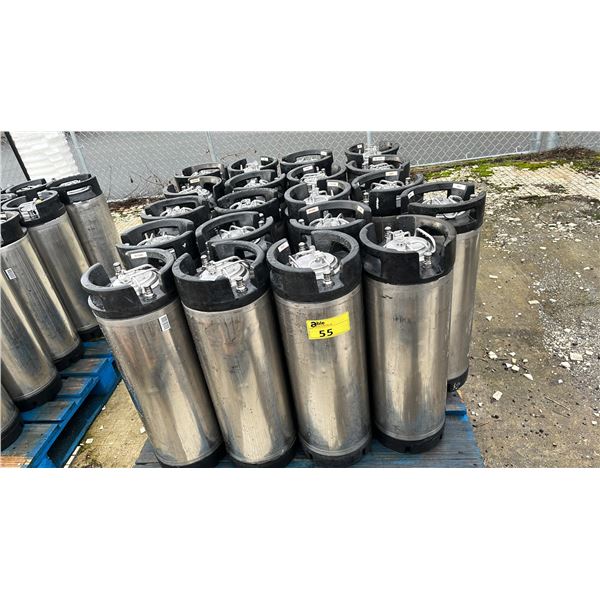 PALLET OF 20 CORNELIUS SUPER CHAMPION 5 GAL 19L 130PSI BALL-LOCK KEGS