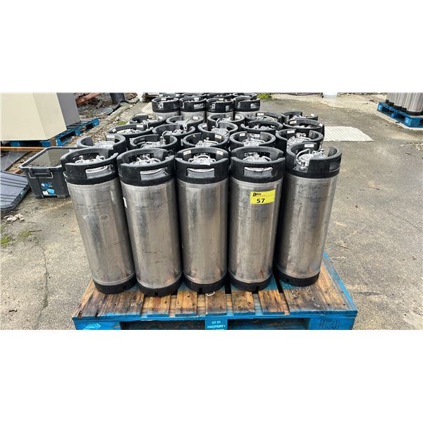 PALLET OF 20 CORNELIUS SUPER CHAMPION 5 GAL 19L 130PSI BALL-LOCK KEGS